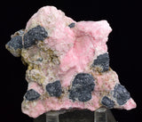 8.3cms RHODOCHROSITE QUARTZ CALCITE CRYSTALS JORDANITE (?) GALENA PERU RB511