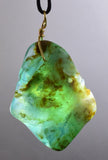 GEM BLUE OPAL SCENIC PERU TUMBLED PENDANT BLACK NECKLACE SEASCAPE JEWELRY JB18
