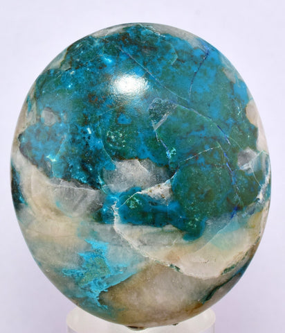 165carats  BLUE CHRYSOCOLLA QUARTZ MALACHITE PERU SCENIC CABOCHON PENDANT BB302