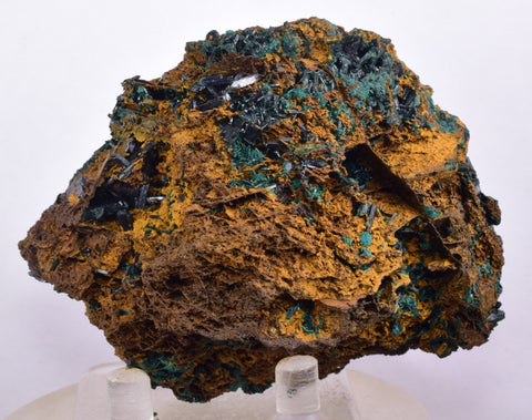 8.4cms ATACAMITE QUARTZ CRYSTALS LIMONITE  LILY MINE PERU MINERAL SPECIMEN AB185