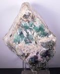 15ms  GREEN PURPLE FLUORITE PYRITE CRYSTAL PERU HUANZALA MINE SHINY KB17