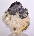 12cms GALENA QUARTZ PYRITE CRYSTAL CUBIC PERU MINERAL SPECIMEN  GB37