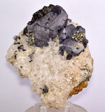 12cms GALENA QUARTZ PYRITE CRYSTAL CUBIC PERU MINERAL SPECIMEN  GB37