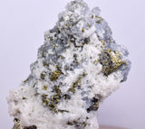 6.1cm  BLUE DOLOMITE SELLAITE CRYSTALS CHALCOPYRITE QUARTZ CALCITE PERU GB28