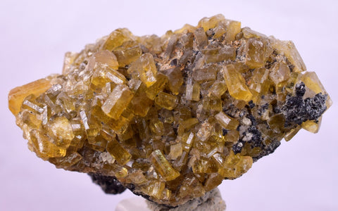 3.7cms GEMMY BARITE GOLDEN CRYSTALS PERU SHINY TRANSLUCENT MINERAL EB86