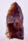 8.2cms  GEM GARNET  BANDED QUARTZ EPIDOTE CRYSTALS PERU SHINY SHARP RARE GB65