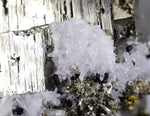4.7cms PYRITE CUBIC QUARTZ CALCITE PERU SHINY CRYSTALS MINERAL COLLECTOR MB11