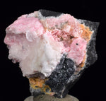 4.3cms RHODOCHROSITE QUARTZ CALCITE CRYSTALS JORDANITE (?) GALENA PERU RB504