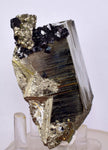 8.5cms PYRITE CUBIC QUARTZ CALCITE PERU SHINY CRYSTALS MINERAL COLLECTOR MB112