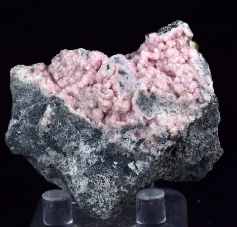 4.9cms RHODOCHROSITE ROSETTE PYRITE CRYSTALS PERU MINERAL SPECIMEN RB576