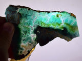 67grs GEM SILICA CHRYSOCOLLA SLAB LILY MINE PERU CHALCEDONY QUARTZ ROUGH SB192