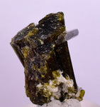 2.8cms EPIDOTE QUARTZ CRYSTALS PERU CLUSTER COLLECTOR GREEN COLOR MINERAL CB68