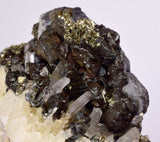 12cms GALENA QUARTZ PYRITE CRYSTAL CUBIC PERU MINERAL SPECIMEN  GB37