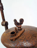 46cm  LENTICULAR MINERS LAMP FRANCE CLOZET TUNNEL RARE LANTERN IRON CAST NB05