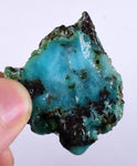 18.7grs GEM SILICA CHRYSOCOLLA  PERU CHALCEDONY QUARTZ BLUE ROUGH FACET SB63