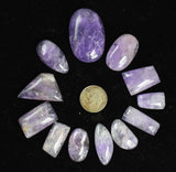 LOT 12 AMETHYST CABOCHONS QUARTZ  BOLIVIA JEWELRY PENDANT BB327