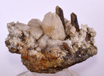 10.5cms CALCITE TOOTH DOG WITH QUARTZ CRYSTALS PERU SHINY MINERAL SPECIMEN GB17