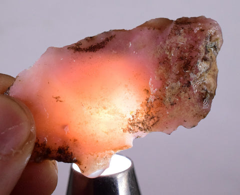 7.9 grams GEM PINK OPAL PERU ROUGH CORAL COLOR TRANSLUCENT MINERAL PB17