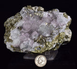 10.9cms PYRITE CUBIC FLUORITE QUARTZ PERU SHINY CRYSTALS MINERAL COLLECTOR MB134