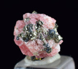 1.2cms RHODOCHROSITE PYRITE CHINA CRYSTAL RHOMBOHEDRAL MINIATURE RB636