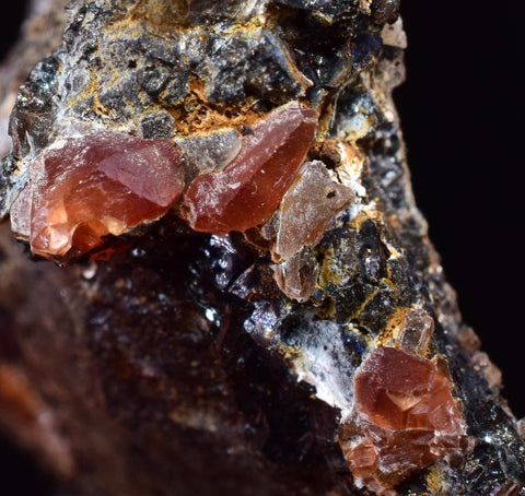 2.5cm RHODOCHROSITE CRYSTALS PERU OLD STOCK UCHUCCHACUA MINERAL SPECIMEN RB489