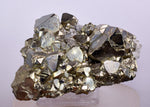 7.6cms PYRITE OCTAHEDRAL PERU SHINY CRYSTALS MINERAL SPECIMEN COLLECTOR MB88