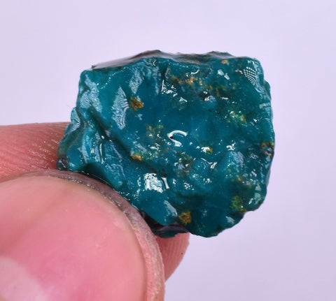8.5carats GEM SILICA CHRYSOCOLLA CHALCEDONY PERU HIGH YIELD NEW FIND ROUGH SB166