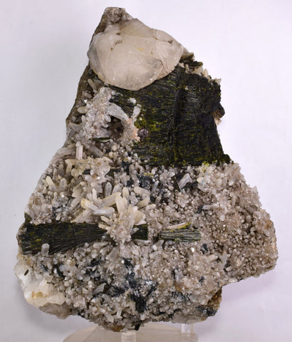 17cms EPIDOTE QUARTZ CALCITE HEMATITE CRYSTALS PERU CLUSTER MINERAL CB163