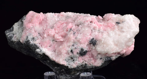 7.7cms RHODOCHROSITE QUARTZ CALCITE CRYSTALS JORDANITE (?) GALENA PERU RB502