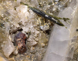 20cms CALCITE WITH QUARTZ EPIDOTE CRYSTALS PERU SHINY MINERAL SPECIMEN GB41