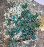14.5cms DIOPTASE CRYSTALS PERU QUARTZ CHRYSOCOLLA MINERAL SPECIMEN KB41
