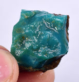8.6grs GEM SILICA CHRYSOCOLLA LILY MINE PERU CHALCEDONY QUARTZ BLUE ROUGH SB144