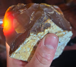 9cms GOLDEN AGATE CHALCEDONY ? BANDED ROUGH CHOCOLATE TRANSLUCENT PERU AB220