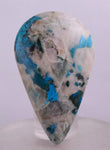 7.3 cms BLUE CHRYSOCOLLA QUARTZ MALACHITE PERU SCENIC CABOCHON PENDANT BB111