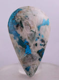 7.3 cms BLUE CHRYSOCOLLA QUARTZ MALACHITE PERU SCENIC CABOCHON PENDANT BB111