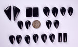10 PAIRS LEMURIAN BLACK JADE GEM PERU PYRITE JEWELRY CABOCHON PENDANT BB322