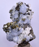 6.1cm  BLUE DOLOMITE SELLAITE CRYSTALS CHALCOPYRITE QUARTZ CALCITE PERU GB30