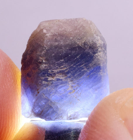 15.5cts SAPPHIRE CRYSTAL NATURAL ROUGH BLUE TANZANIA MINERAL SPECIMEN TB43