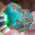 40grs GEM SILICA CHRYSOCOLLA LILY MINE PERU CHALCEDONY QUARTZ BLUE ROUGH SB137