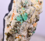 3.3cm EMERALD CRYSTAL PYRITE SLATE CALCITE QUARTZ COLOMBIA MINERAL SPECIMEN EB33