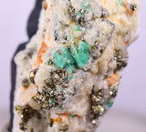3.3cm EMERALD CRYSTAL PYRITE SLATE CALCITE QUARTZ COLOMBIA MINERAL SPECIMEN EB33