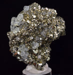 5.4cms PYRITE CUBIC FLUORITE PERU SHINY CRYSTALS MINERAL COLLECTOR MB133