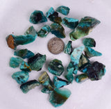 250Carats GEM SILICA CHRYSOCOLLA  PERU CHALCEDONY QUARTZ BLUE ROUGH FACET SB133