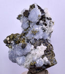 6.1cm  BLUE DOLOMITE SELLAITE CRYSTALS CHALCOPYRITE QUARTZ CALCITE PERU GB30