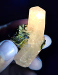5.5 cms CALCITE TWIN QUARTZ PYRITE DICKITE PERU HUANZALA AB125