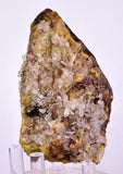 8.2cms  GEM GARNET  BANDED QUARTZ EPIDOTE CRYSTALS PERU SHINY SHARP RARE GB65