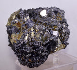 10cms PYRITE CUBIC GALENA BOURNONITE PERU CRYSTALS MINERAL SPECIMEN MB135