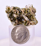 LOT 10 EPIDOTE QUARTZ CRYSTALS PERU CLUSTER COLLECTOR GREEN COLOR MINERAL CB187