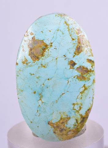 3.2cms GEM NATURAL TURQUOISE SCENIC CABOCHON RARE PERU PENDANT JEWELRY BB189