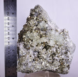16cms PYRITE CUBIC QUARTZ FLUORITE PERU SHINY CRYSTALS MINERAL MB128